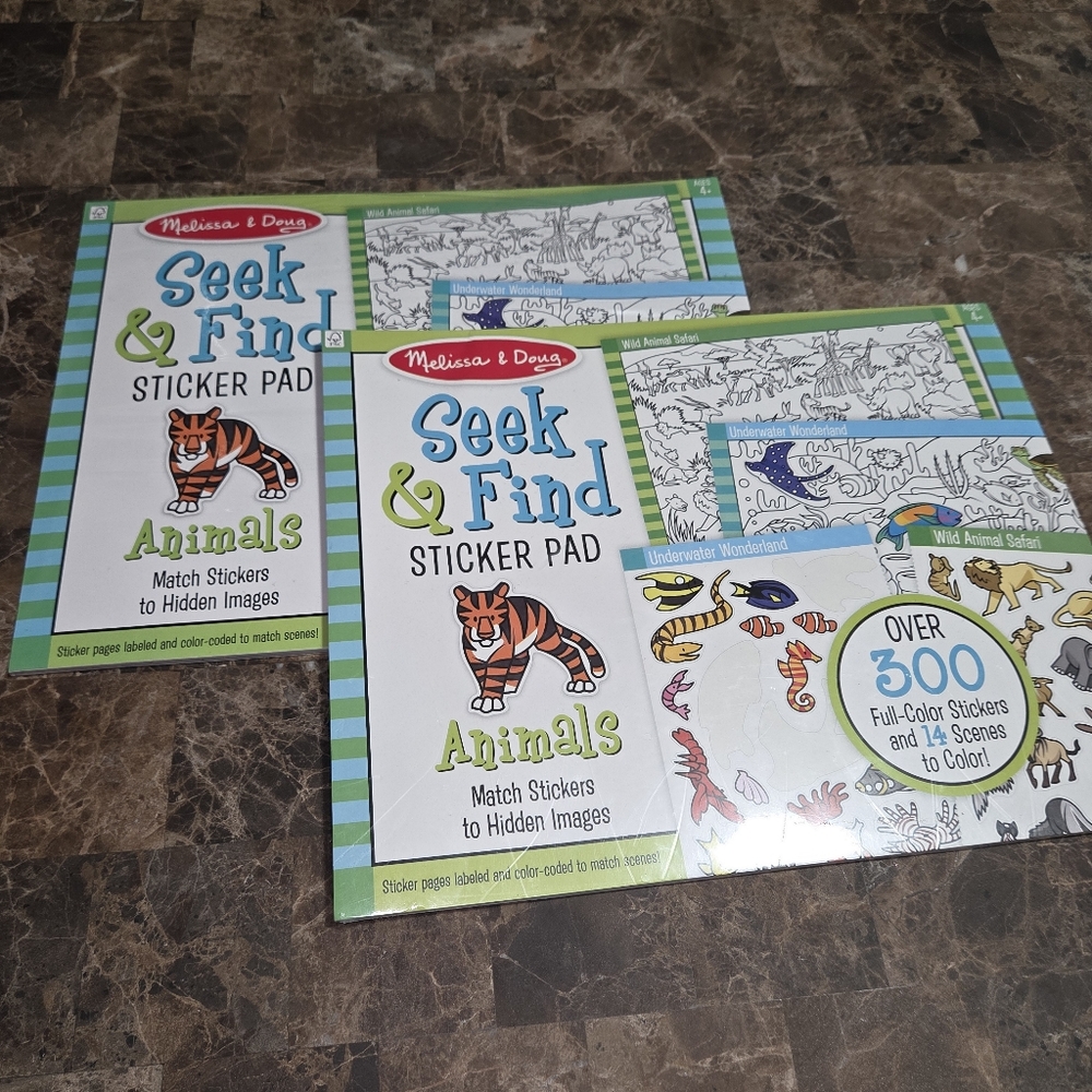 Melissa & Doug sticker Collection Lot Of 2 New Books